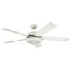 Westinghouse Comet 52" 5-Blade Wht Indoor Ceiling Fan w/Dimmable LED Light Fixture 7233600